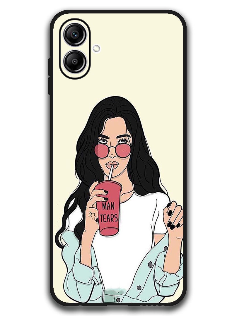 Theodor Case Compatible with Samsung Galaxy A07 6.7 Inch Protection Shockproof Bumper Cover Girl Drinking Coffee - Image 1
